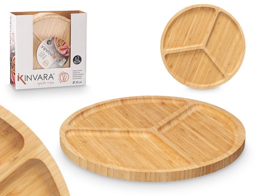 Bandeja 3 cavidades bambú: elegancia y funcionalidad en tu hogar