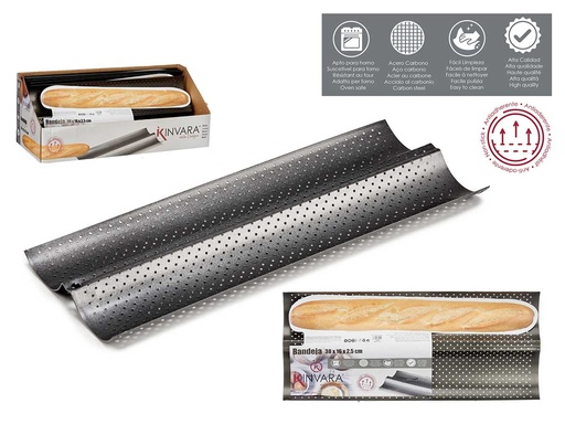 Bandeja de pan metal 38cm: Ideal para servir y conservar frescura