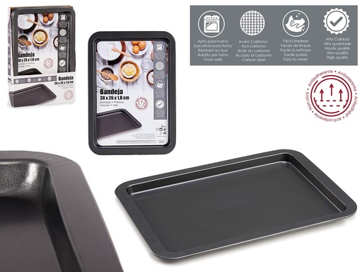 Bandeja rectangular metal 38cm: Ideal para servir y decorar tu hogar
