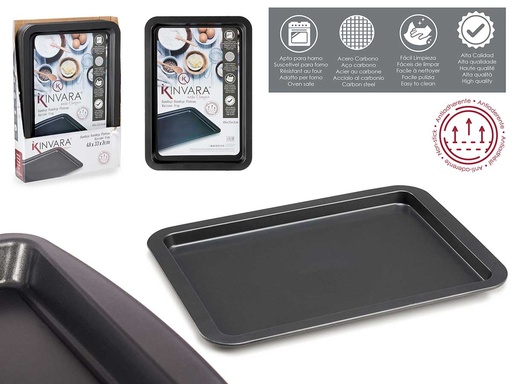 Bandeja rectangular metal para servir con estilo y elegancia 48cm