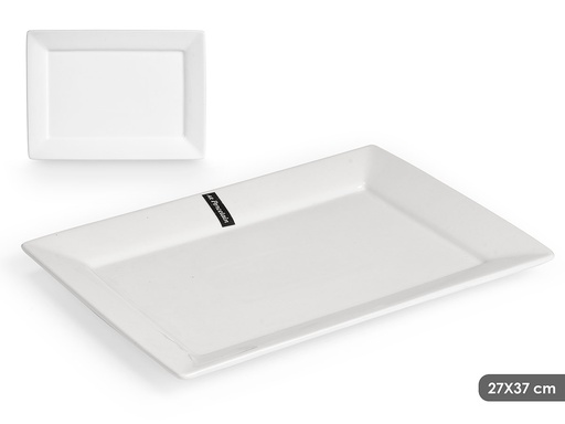 Bandeja rectangular porcelana de 37 cm: elegancia y versatilidad