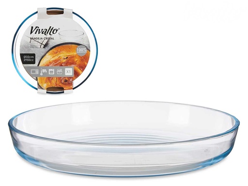 Bandeja redonda de borosilicato de 32 cm: Elegancia y durabilidad