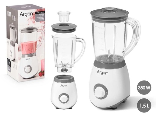 Batidora vaso blanca y gris 1,5L 350W: potencia y estilo en tu cocina