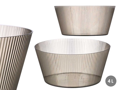 Bol Rayas Gris Grande 4 L: Estilo y Espacio para tu Cocina