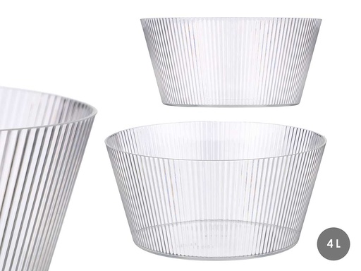 Bol Rayas Transparente Grande 4 Litros: Estilo y Funcionalidad