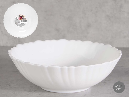 Bol clásico ondas opal de 15 cm: elegancia y durabilidad aseguradas