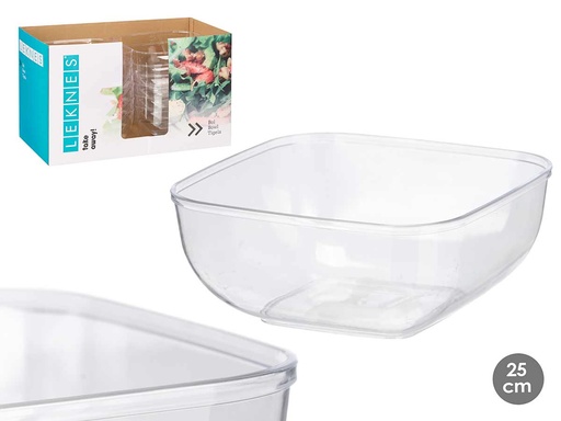 Bol cuadrado grande transparente de 5 litros, ideal para tus recetas
