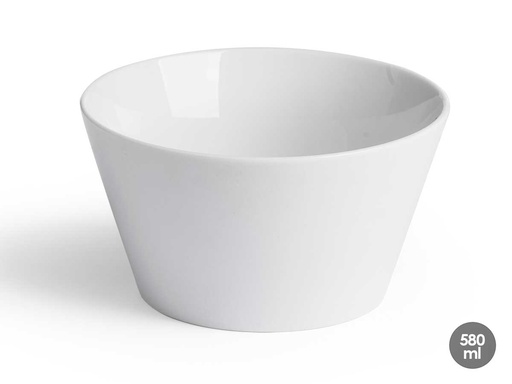Bol de porcelana blanca redonda de 580 ml: Elegancia y funcionalidad