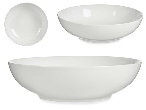 Bol ensaladera de porcelana redonda de 32 cm, elegante y duradera