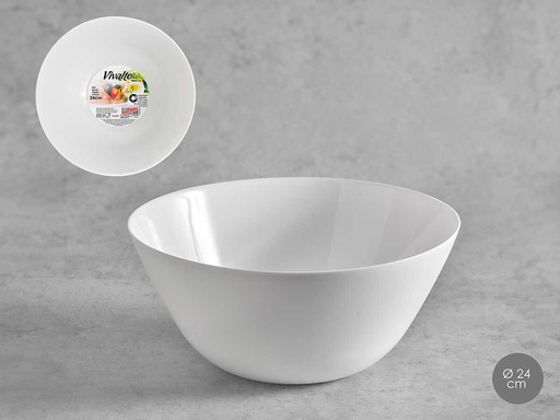 Bol liso opal de 24cm: Elegancia y versatilidad para tu mesa
