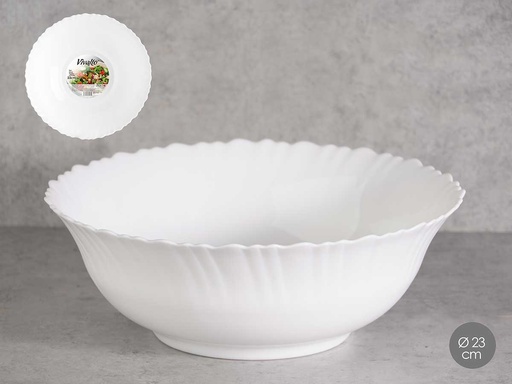 Bol opal clásico redondo de 23 cm: elegante y resistente para tu mesa