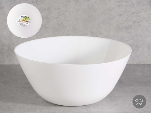 Bol opal liso de 24 cm: Elegancia y durabilidad para tu mesa