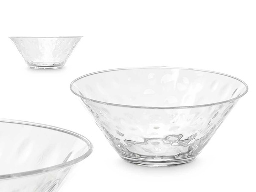Bol plástico transparente de 28 cm con puntos, ideal para fiestas