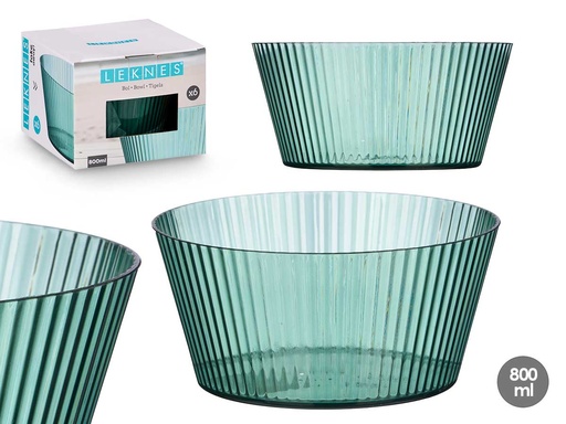 Bol rayas verde: Comodidad y estilo en 800 ml de capacidad