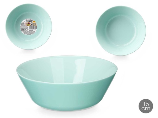 Bol redondo opal verde: Elegancia y estilo en 15 cm para tu hogar