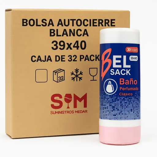Bolsa Autocierre Blanca 39x40