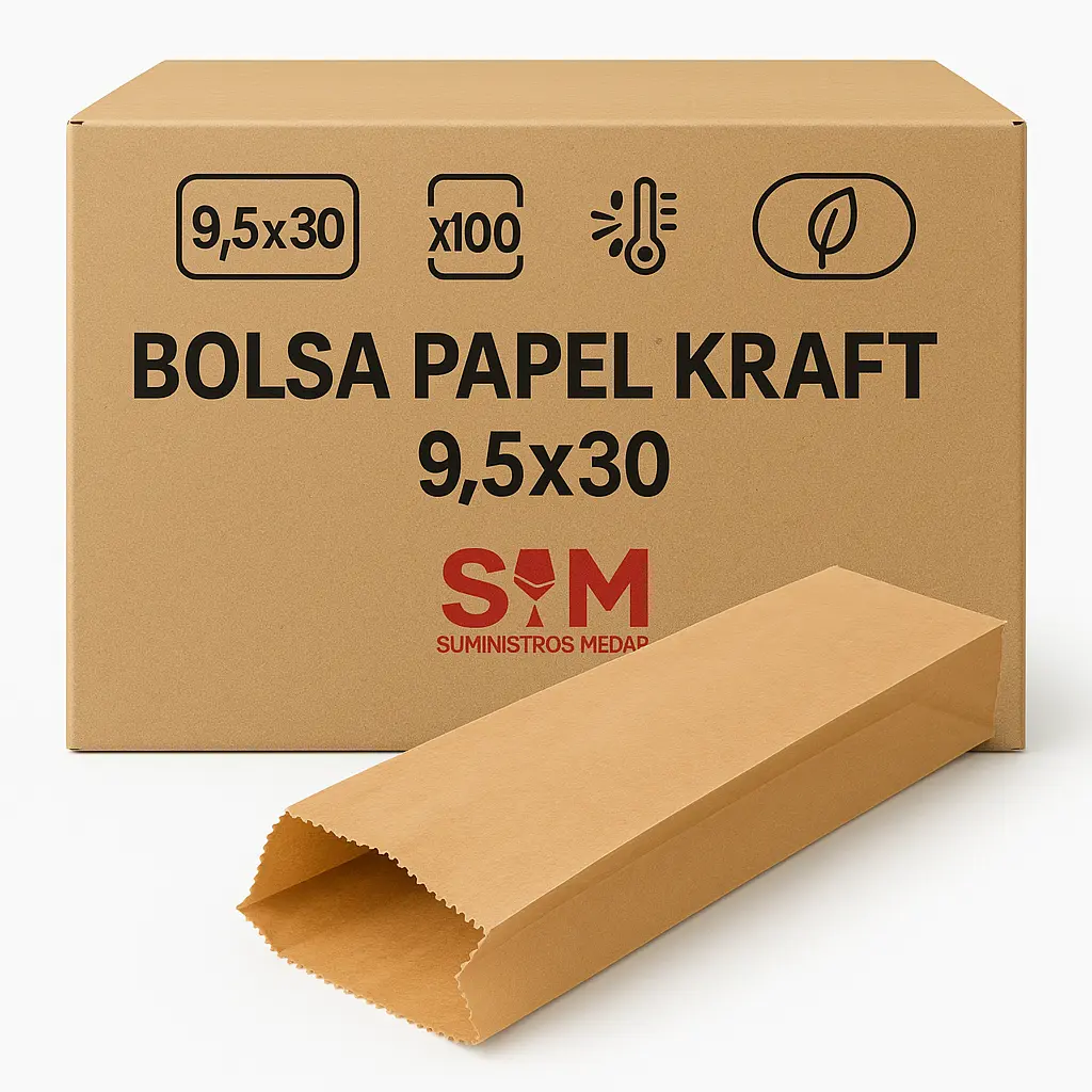 Bolsa Papel Kraft 9,5x30