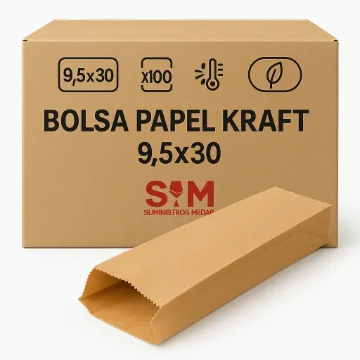 Bolsa Papel Kraft 9,5x30