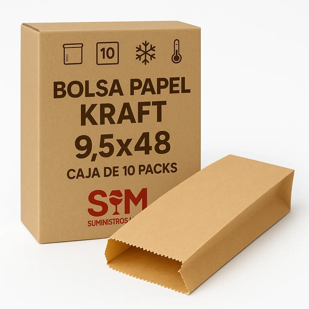 Bolsa Papel Kraft 9,5x48