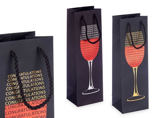 Bolsa de vino con 2 copas y letras, ideal para regalar y disfrutar