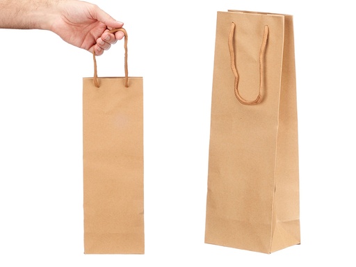 Bolsa vino kraft cuadrada lisa: eco-amigable y elegante para regalos
