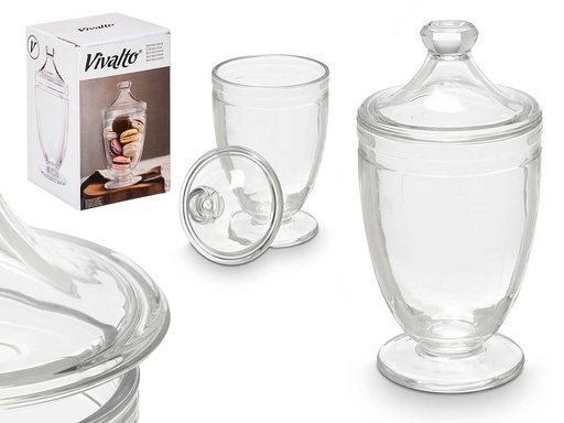 Bombonera tapa vidrio grande: Elegancia y frescura para tus dulces