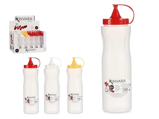 Bote plástico salsas 700ml surtido en 3 colores, ¡práctico y versátil!