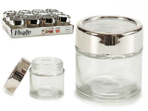 Bote redondo de cristal con tapa, ideal para conservar 8cl