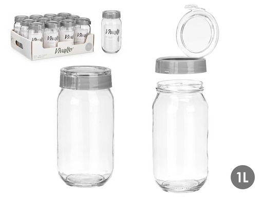 Bote tapa 1L gris: Ideal para conservar frescura y organización
