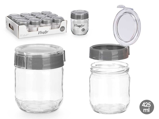 Bote tapa 425ml gris: almacenamiento práctico y elegante para tu hogar