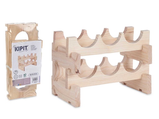 Botellero madera apilable: Organiza y decora con estilo 6 botellas