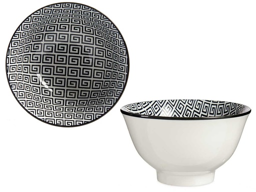 Bowl 16cm geométrico negro: Elegancia y estilo en tu mesa