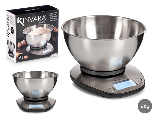 Báscula digital en acero con cuenco: precisión y estilo en cocina
