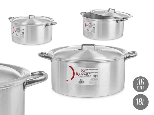 Cacerola de aluminio 36 cm: ligera y perfecta para cocinar fácil