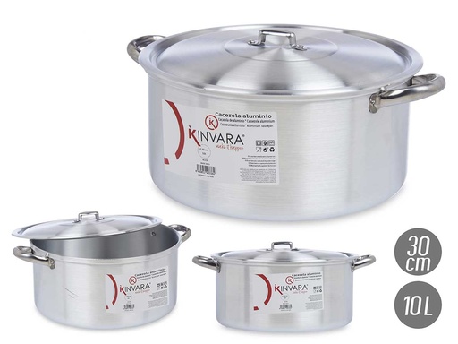 Cacerola de aluminio ligera y resistente para cocinar con 10L