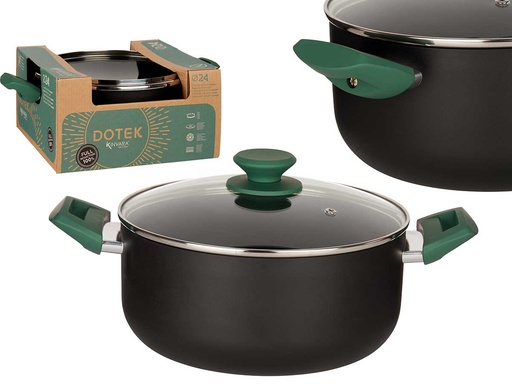Cacerola prensado Green: Cocina saludable y fácil 24 cm con tapa