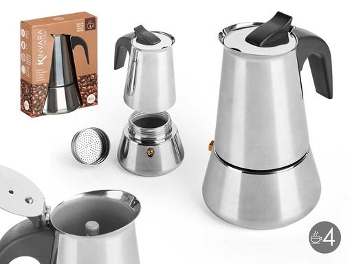 Cafetera inducción jarra 4 tazas de acero, sabor en cada taza
