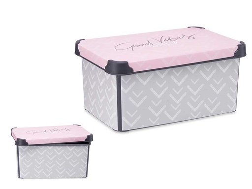 Caja Plástico 10L Vibes: Almacenamiento Colorido y Práctico