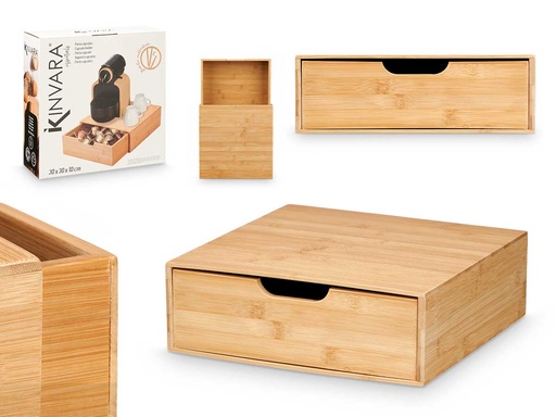 Caja bambú cuadrada cajón: Elegancia y organización en tu hogar