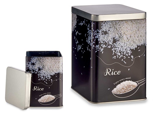 Caja cuadrada de chapa diseño arroz: Organización con estilo