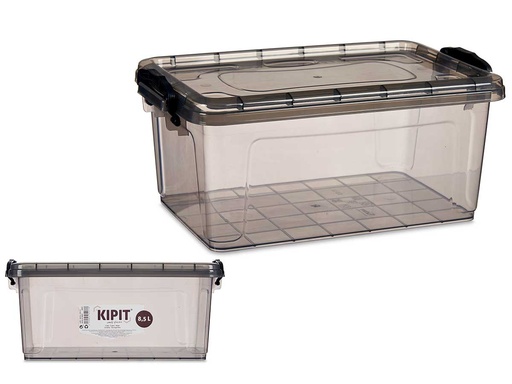 Caja de plástico organizadora antracita 8,5l: ordena con estilo