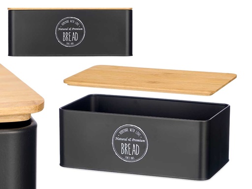 Caja pan tapa bambú negra: frescura y estilo en tu cocina