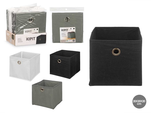 Caja plegable organizadora 20x20x20cm surtido 3 colores neutros