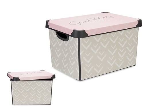 Caja plástico 17L Vibes con asa: organización y estilo en tu hogar