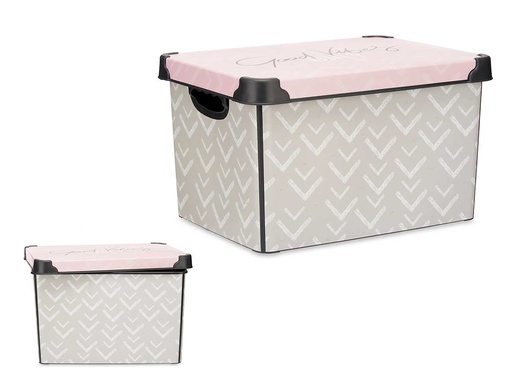 Caja plástico 22L Vibes con asa, ideal para organizar con estilo