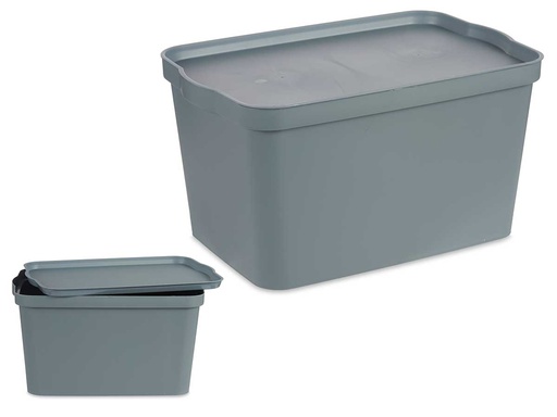 Caja plástico con tapa 24l gris: ideal para organizar tu hogar