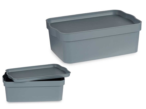 Caja plástico con tapa 6l gris: Ideal para organizar y almacenar