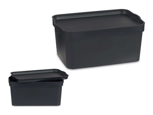 Caja plástico con tapa 7,5L antracita: Organiza tu espacio fácilmente