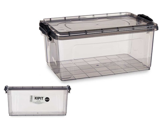 Caja plástico de ordenación antracita 13,7l: ¡Organiza tu espacio!