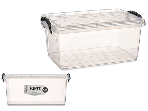 Caja plástico de organización transparente 8,5L para maximizar espacio